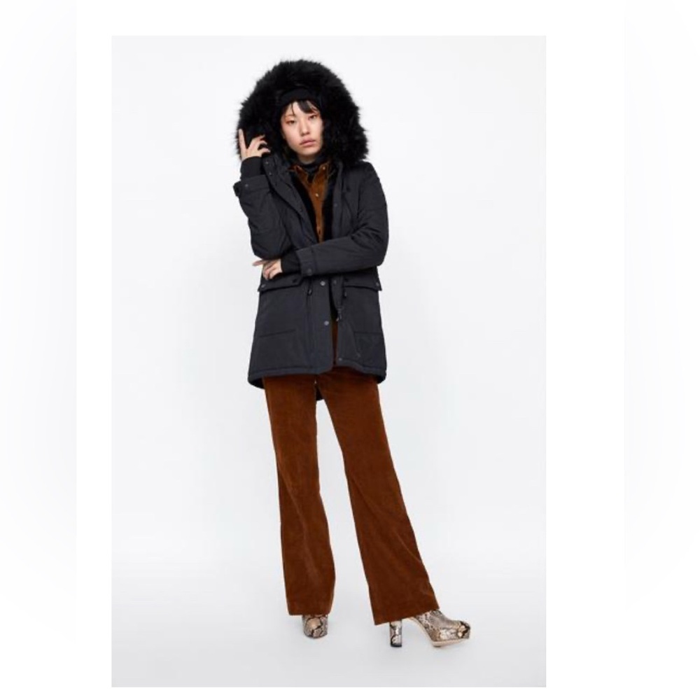 Zara padded parka with hood